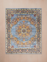 Noreya Hand-Knotted Wool & Bamboo Silk Rug - Blue
