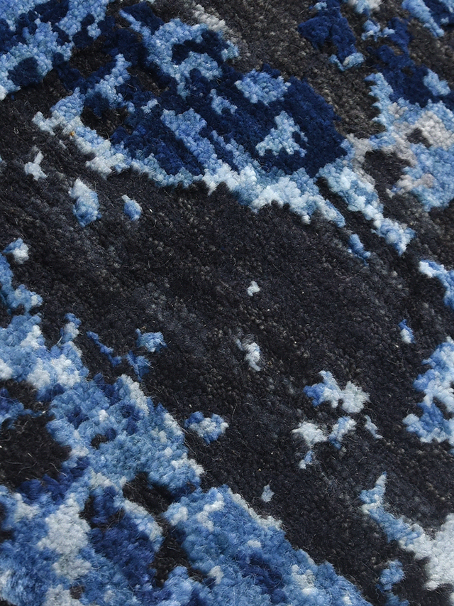 Dovren Hand-Knotted Wool & Bamboo Silk Rug - Blue