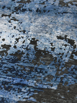 Dovren Hand-Knotted Wool & Bamboo Silk Rug - Blue