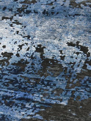 Dovren Hand-Knotted Wool & Bamboo Silk Rug - Blue