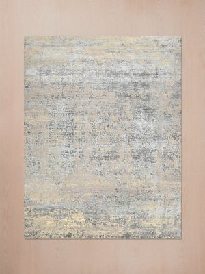 Dan Wool & Bamboo Silk Hand-Knotted Rug - Beige