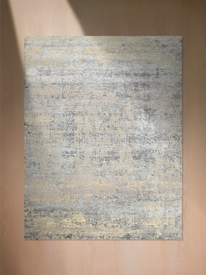 Dan Wool & Bamboo Silk Hand-Knotted Rug - Beige
