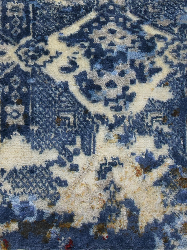 Elvara Hand-Knotted Wool & Bamboo Silk Rug - Beige