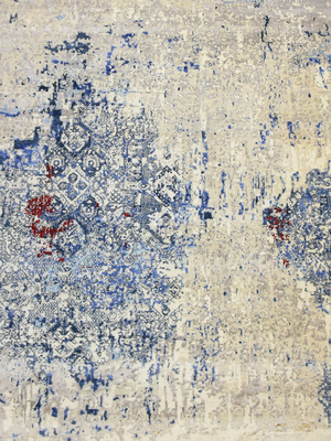 Elvara Hand-Knotted Wool & Bamboo Silk Rug - Beige