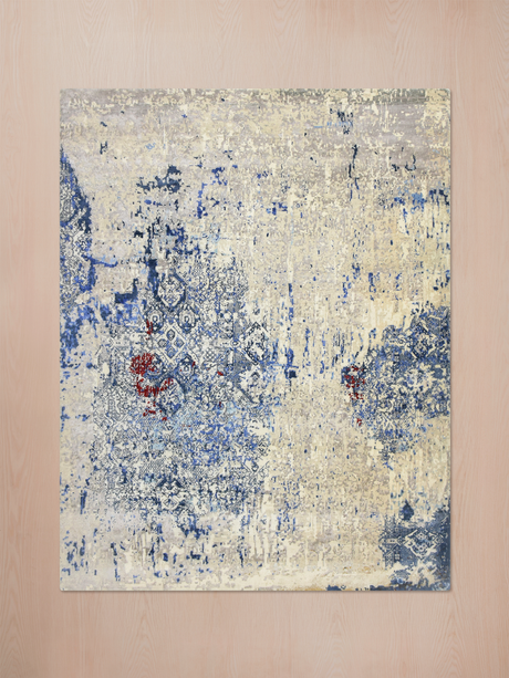 Elvara Hand-Knotted Wool & Bamboo Silk Rug - Beige