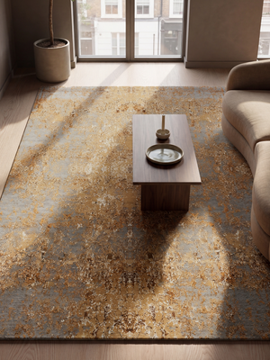 Raul Wool & Bamboo Silk Hand-Knotted Rug - Orange