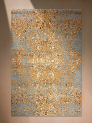 Raul Wool & Bamboo Silk Hand-Knotted Rug - Orange