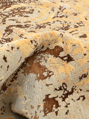 Solan Hand-knotted Wool & Bamboo Silk Rug - Beige