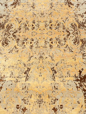 Solan Hand-knotted Wool & Bamboo Silk Rug - Beige