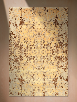 Solan Hand-knotted Wool & Bamboo Silk Rug - Beige