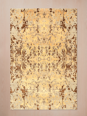 Solan Hand-knotted Wool & Bamboo Silk Rug - Beige
