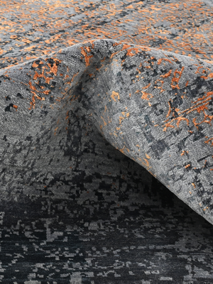 Kaedor Hand-knotted Wool & Bamboo Silk Rug - Charcoal