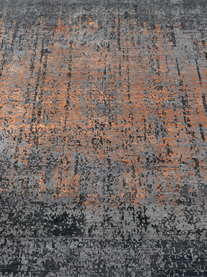 Kaedor Hand-knotted Wool & Bamboo Silk Rug - Charcoal