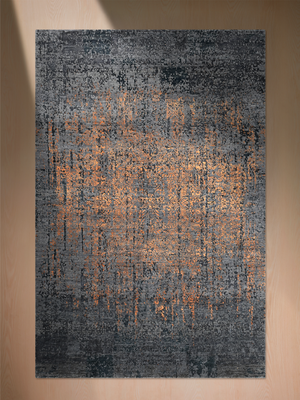 Kaedor Hand-knotted Wool & Bamboo Silk Rug - Charcoal