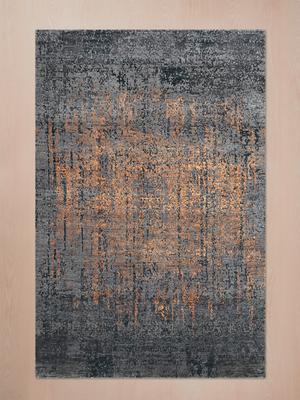 Kaedor Hand-knotted Wool & Bamboo Silk Rug - Charcoal