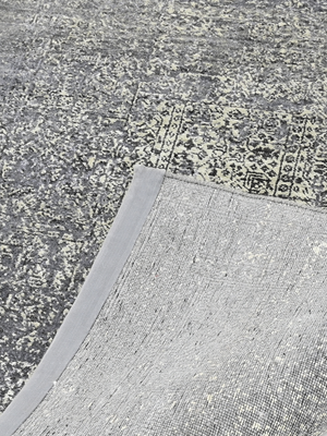 Lioran Hand-knotted Wool & Bamboo Silk Rug - Alloy Grey