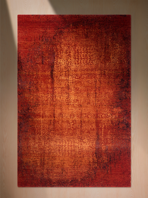 Ossia Hand-knotted Wool & Bamboo Silk Rug - Red