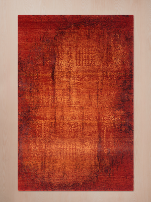 Ossia Hand-knotted Wool & Bamboo Silk Rug - Red