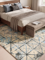 Selvar Hand-knotted Wool & Bamboo Silk Rug - Blue