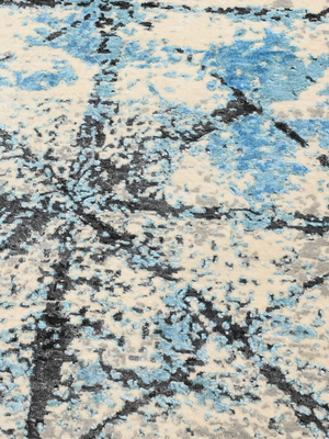 Selvar Hand-knotted Wool & Bamboo Silk Rug - Blue