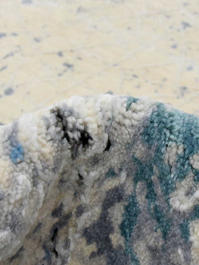Avrell Hand-Knotted Wool & Bamboo Silk Rug - Blue