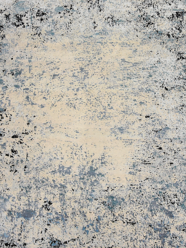 Avrell Hand-Knotted Wool & Bamboo Silk Rug - Blue