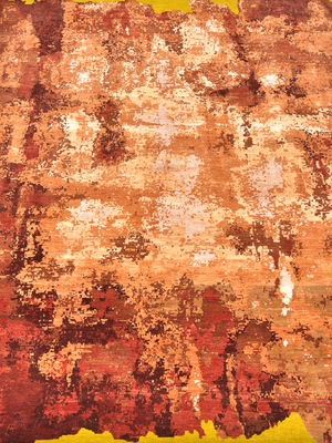 Kaedor Hand-Knotted Wool & Bamboo Silk Abstract Rug - Red