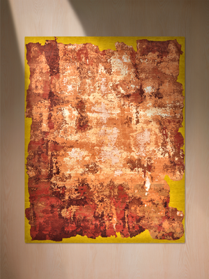 Kaedor Hand-Knotted Wool & Bamboo Silk Abstract Rug - Red