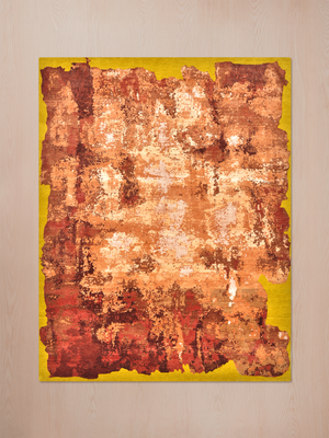 Kaedor Hand-Knotted Wool & Bamboo Silk Abstract Rug - Red