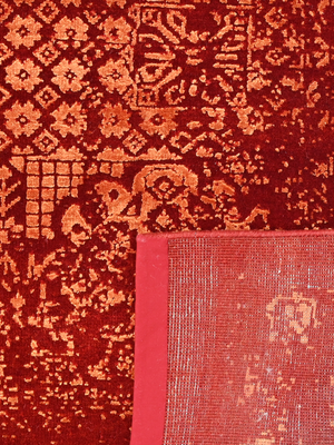 Rovelle Hand-knotted Wool & Bamboo Silk Rug - Red