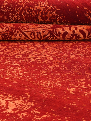 Rovelle Hand-knotted Wool & Bamboo Silk Rug - Red