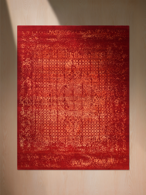 Rovelle Hand-knotted Wool & Bamboo Silk Rug - Red