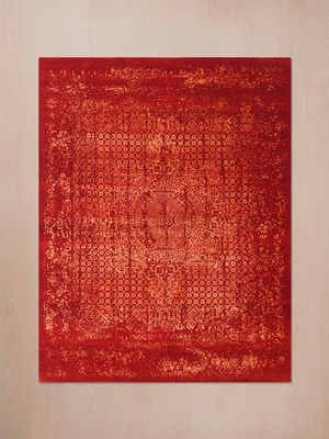 Rovelle Hand-knotted Wool & Bamboo Silk Rug - Red
