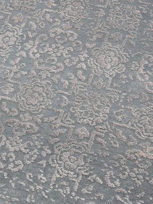 Taran Wool & Bamboo Silk Hand-Knotted Rug - Grey