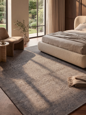 Maro Wool & Bamboo Silk Hand-Knotted Rug - Temple Grey