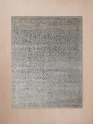 Maro Wool & Bamboo Silk Hand-Knotted Rug - Temple Grey