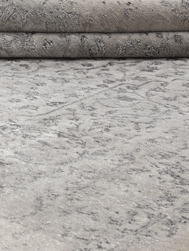 Maro Wool & Bamboo Silk Hand-Knotted Rug - Temple Grey