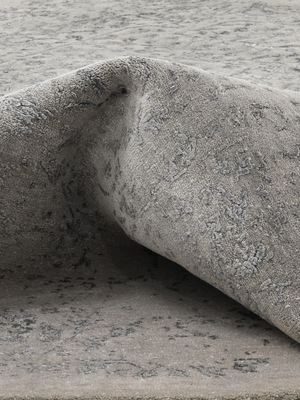 Maro Wool & Bamboo Silk Hand-Knotted Rug - Temple Grey