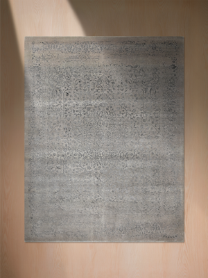 Maro Wool & Bamboo Silk Hand-Knotted Rug - Temple Grey