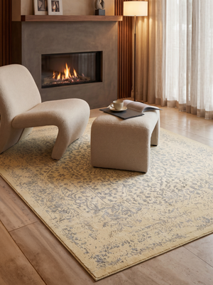 Maro Wool & Bamboo Silk Hand-Knotted Rug - Beige & Grey