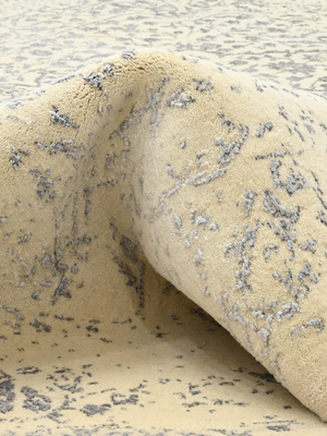 Maro Wool & Bamboo Silk Hand-Knotted Rug - Beige & Grey