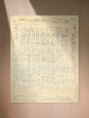 Maro Wool & Bamboo Silk Hand-Knotted Rug - Beige & Grey