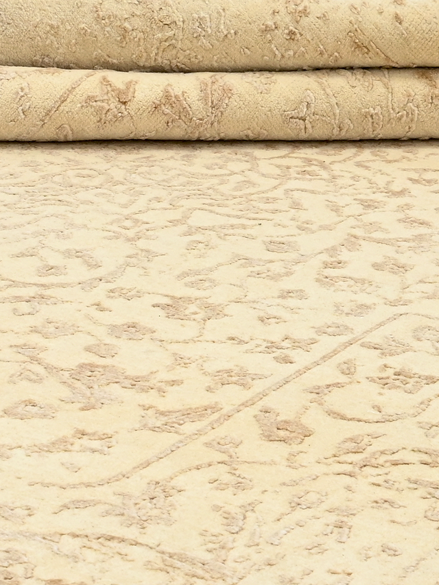 Maro Wool & Bamboo Silk Hand-Knotted Rug - Beige