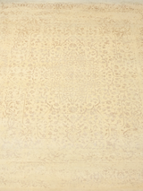 Maro Wool & Bamboo Silk Hand-Knotted Rug - Beige