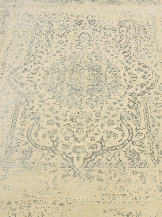 Kavi Wool & Bamboo Silk Hand-Knotted Rug - Beige