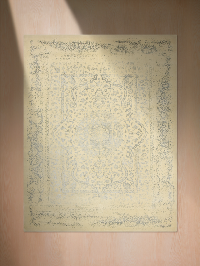 Kavi Wool & Bamboo Silk Hand-Knotted Rug - Beige