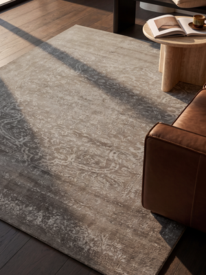 Kavi Wool & Bamboo Silk Hand-Knotted Rug - Stone Grey