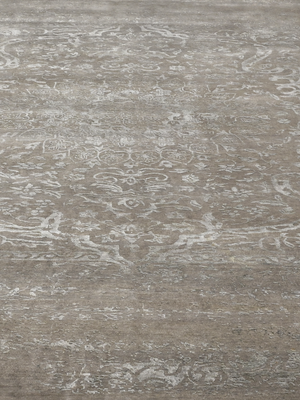 Kavi Wool & Bamboo Silk Hand-Knotted Rug - Stone Grey