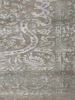 Kavi Wool & Bamboo Silk Hand-Knotted Rug - Stone Grey