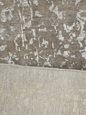 Kavi Wool & Bamboo Silk Hand-Knotted Rug - Stone Grey